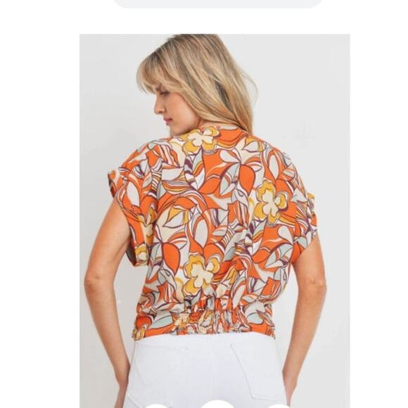 Women’s Sweet Rain Front Twist Multi Abstract Blouse / Size-XL - Picture 12 of 13